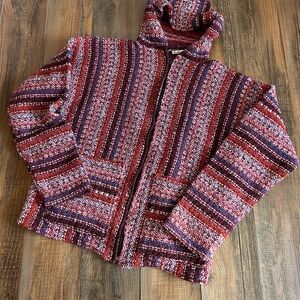 Mexican Baja Hooded Jacket Sz L